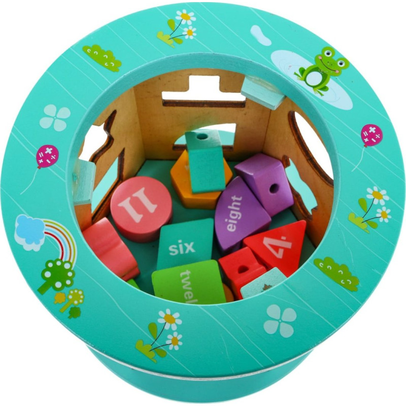 Дитячий дерев'яний навчальний мультикуб 4 в 1