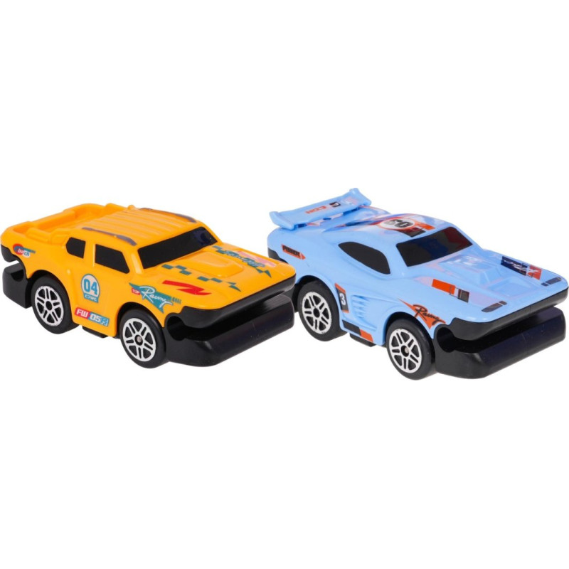 Автотрек з драбиною для дітей 3+ Елементи конструкції 90 шт. + Авто зі світлодіодами + Аксесуари