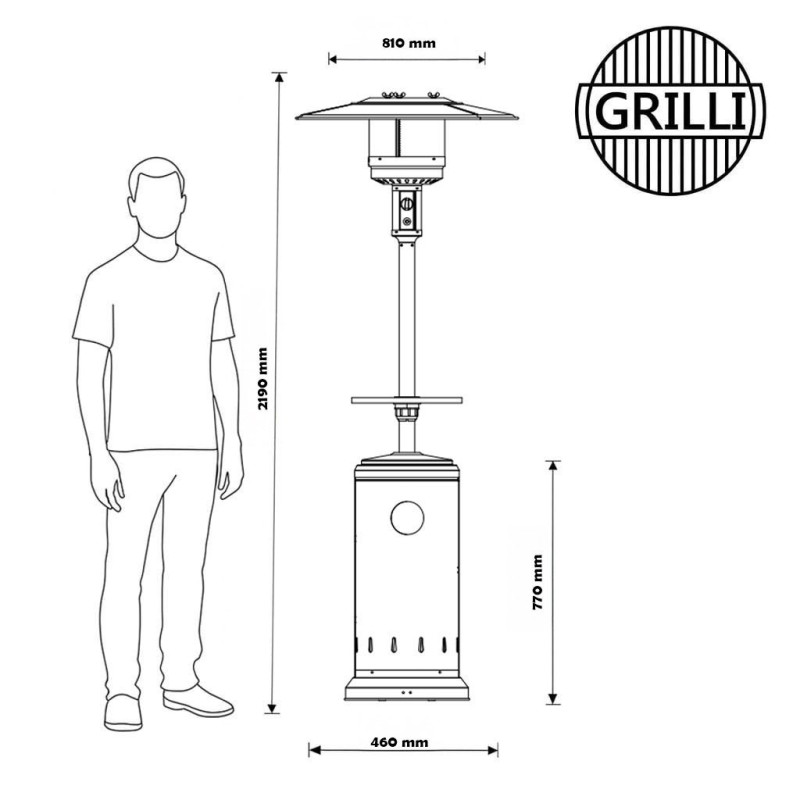 Газовий обігрівач Tube Stainless Steel GRILLI 777420 Код: 012838