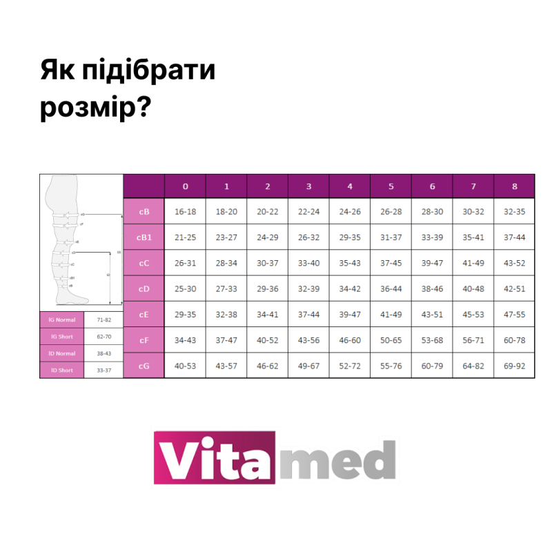 Гольфи компресійні медичні 1 клас стандартні бежевий Vitamed 9111 закритий носок Розмір 4 (9111/4 БС-2364)