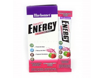 Енергетичний напій в порошку, Смак Полуниці і Ківі, Bluebonnet Nutrition, Simply Energy Grape, 14 пакетиків по 10 г