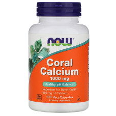Коралловый Кальций, 1000 мг, Coral Calcium, Now Foods, 100 вегетарианских капсул