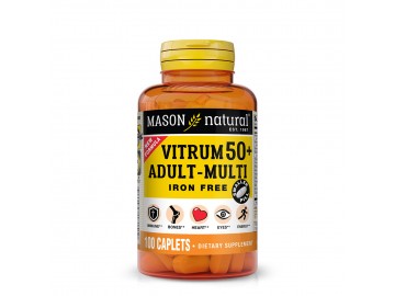 Мультивітаміни 50+ без заліза, Vitrum 50+ Adult-Multi Iron Free, Mason Natural, 100 каплет