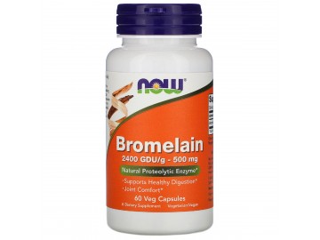 Бромелайн, Bromelain, Now Foods, 500 Мг, 60 Капсул