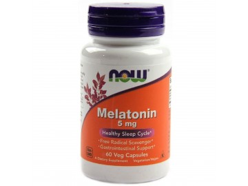 Мелатонін, Melatonin, Now Foods, 5 Мг, 60 капсул