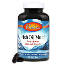 Мультивітаміни та Мінерали з Омега-3, Fish Oil Multi, Carlson, 120 желатинових капсул