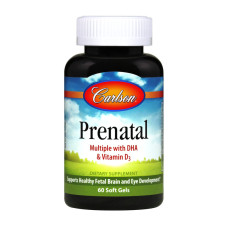 Мультивітаміни для Вагітних та Молодих Мам з DHA (докозагексаєнова кислота) та Вітаміном D3, Carlson, 60 желатинових капсул