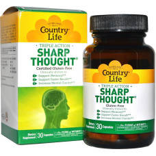 Комплекс для Поддержки Мозговой Деятельности, Sharp Thought, Country Life, 30 капсул