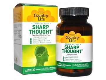 Комплекс для Підтримки Мозкової Діяльності, Sharp Thought, Country Life, 30 капсул