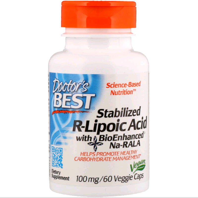 R-Липоевая кислота, R-Lipoic Acid, Doctor's Best, 100 мг, 60 капсул