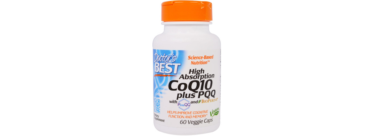 Коензим Q10 Високої Абсорбації + PQQ (В14), BioPerine, Doctor's Best, 60 гелевих капсул