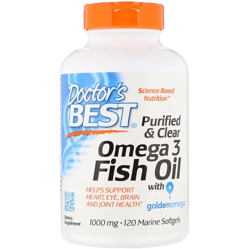 Риб'ячий жир Омега-3, Omega 3 Fish Oil with Goldenomega, Doctor's Best, 1000 мг, 120 капсул