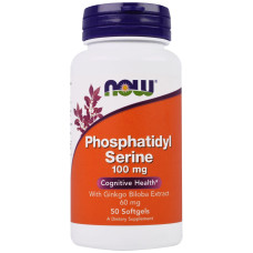 Фосфатидилсерин, Phosphatidyl Serine, Now Foods, 100 мг, 50 капсул