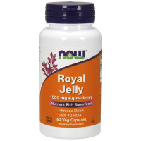 Маточное Молочко 1500 мг, Royal Jelly, Now Foods, 60 вегетарианских капсул