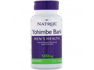 Йохимбе, Yohimbe Bark, Natrol, 500 мг, 90 капсул