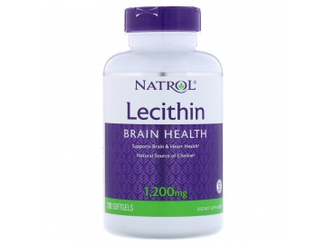 Лецитин 1200 мг, Lecithin, Natrol, 120 желатиновых капсул