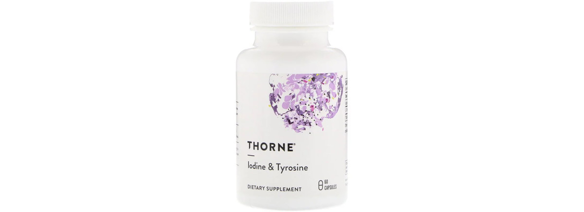 Живлення Щитовидної Залози, Йод і Тирозин, Thorne Research, Iodine & Tyrosine, 60 капсул