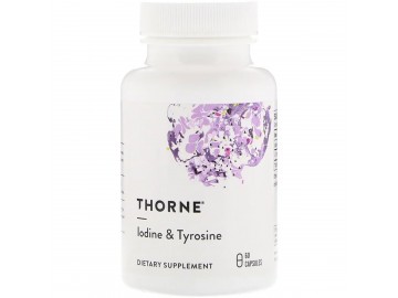 Живлення Щитовидної Залози, Йод і Тирозин, Thorne Research, Iodine & Tyrosine, 60 капсул