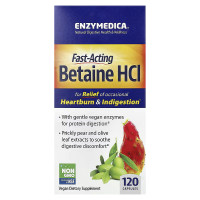 Бетаин HCl 1300мг, Enzymedica, 120 капсул