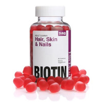 УЦІНКА Біотин для волосся, шкіри та нігтів, фруктовий смак, Hair, Skin & Nails, Biotin, T-RQ, 60 жувальних цукерок (вм'ятини)