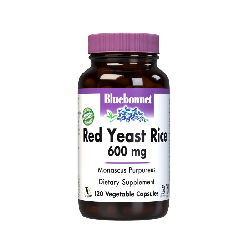 Красный дрожжевой рис 600мг, Bluebonnet Nutrition, 120 вегетарианских капсул