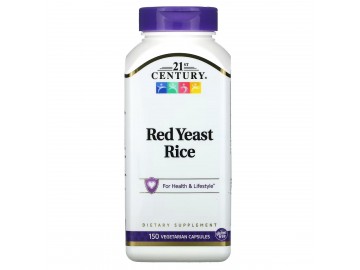 Червоний дріжджовий рис, Red Yeast Rice, 21st Century, 150 вегетаріанських капсул