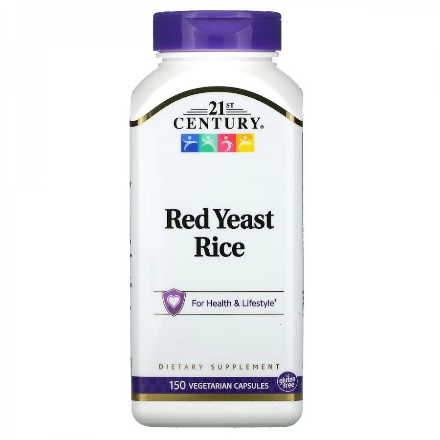 Червоний дріжджовий рис, Red Yeast Rice, 21st Century, 150 вегетаріанських капсул