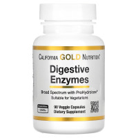 Травные ферменты, Пищеварительные ферменты, California Gold Nutrition, 90 вегетарианских капсул