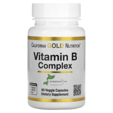Комплекс вітамінів групи В, Vitamin B Complex, California Gold Nutrition, 60 вегетаріанських капсул