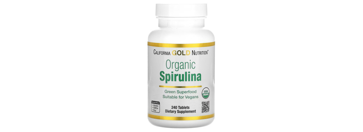 Спіруліна органічна, 500 мг, Organic Spirulina, California Gold Nutrition, 240 таблеток