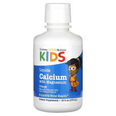 Детский жидкий кальций с магнием, вкус апельсина, Children's Liquid Calcium with Magnesium, California Gold Nutrition, 473 мл