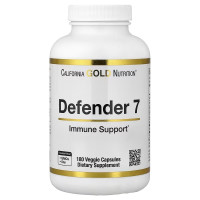 Зміцнення імунітету з бета-глюканом, Defender 7, California Gold Nutrition, 180 вегетаріанських капсул