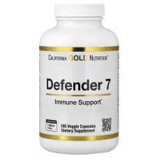 Зміцнення імунітету з бета-глюканом, Defender 7, California Gold Nutrition, 180 вегетаріанських капсул