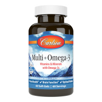 Мультивитамины с Омега-3, Multi+Omega-3, Carlson, 60 гелевых капсул