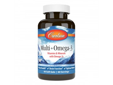 Мультивітаміни з Омега-3, Multi+Omega-3, Carlson, 60 гелевих капсул