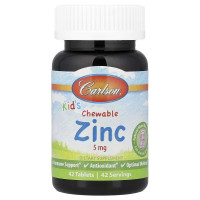 Цинк для дітей, 5 мг, смак ягід, Kid's Chewable Zinc, Carlson, 42 жувальні таблетки
