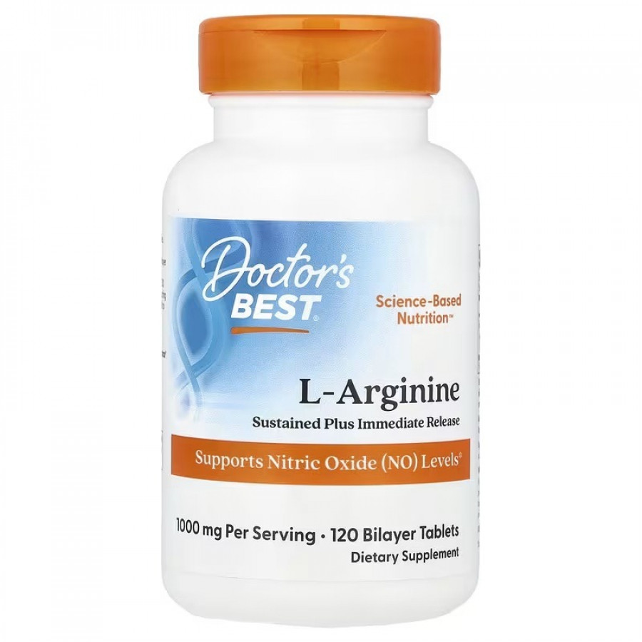 L-Аргінін, 500 мг у кожній, L-Arginine 1000, Doctor's Best, 120 таблеток