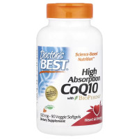 Коензим Q10 високої абсорбації з Біоперином, 300 мг, High Absorption CoQ10 with BioPerine, Doctor's Best, 90 вегетаріанських капсул