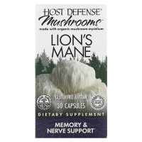 Ежовик гребенчатый, Поддержка памяти и нервов, Lion's Mane, Fungi Perfecti, 30 вегетарианских капсул