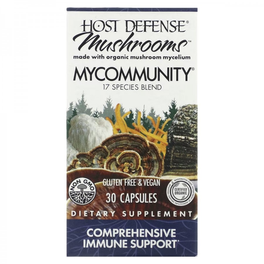 Підтримка імунітету, комплекс із 17 грибів, Mushrooms, Comprehensive Immune Support, Fungi Perfecti, 30 капсул