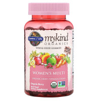Органические Мультивитамины для Женщин, органические ягоды, MyKind Organics, Garden of Life, 120 вегетарианских жевательных конфет