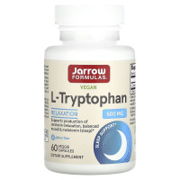Л-триптофан, 500 мг, L-Tryptophan, Jarrow Formulas, 60 вегетаріанських капсул