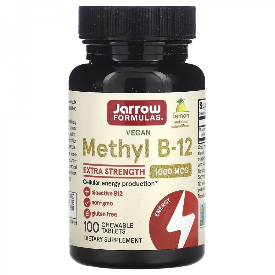 УЦІНКА Метил B-12 зі смаком лимона 1000 мкг, Methyl B-12, Jarrow Formulas, 100 льодяників (вм'ятина)