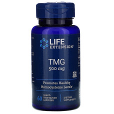 Триметилглицин, ТМГ, TMG, 500 мг, Life Extension, 60 вегетаріанских капсул