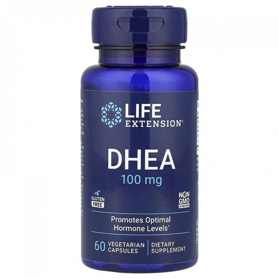 Дегідроепіандростерон, 100 мг, DHEA, Life Extension, 60 вегетаріанських капсул