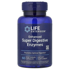 Травні ферменти, Enhanced Super Digestive Enzymes, Life Extension, 60 вегетаріанських капсул