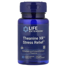 Теанін від стресу, Theanine XR Stress Relief, Life Extension, 30 вегетаріанських таблеток