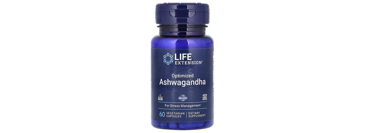 Ашваганда оптимизирована, 125 мг, Optimized Ashwagandha, Life Extension, 60 вегетарианских капсул