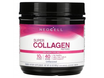 Пептиди Супер колагену, 10 гр, Тип 1&3, Super Collagen Peptides Powder, NeoCell, 400 гр