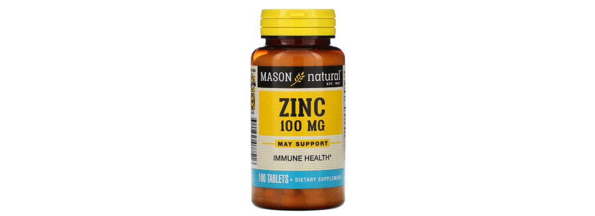 Цинк 100 мг, Zinc, Mason Natural, 100 таблеток